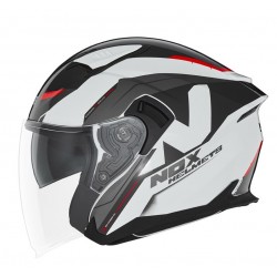 Nox Κράνος N130 Klint ECE 22.06 άσπρο/κόκκινο Full Face